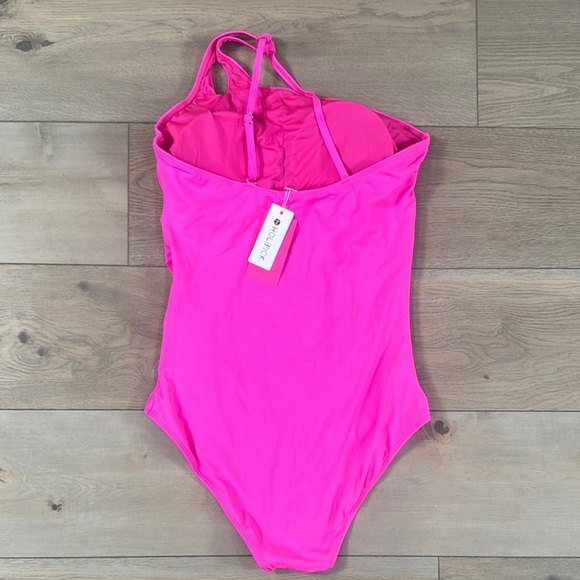 Holipick Women’s One Piece One Shoulder Hot Pink Swimsuit NWT - Picture 7 of 14